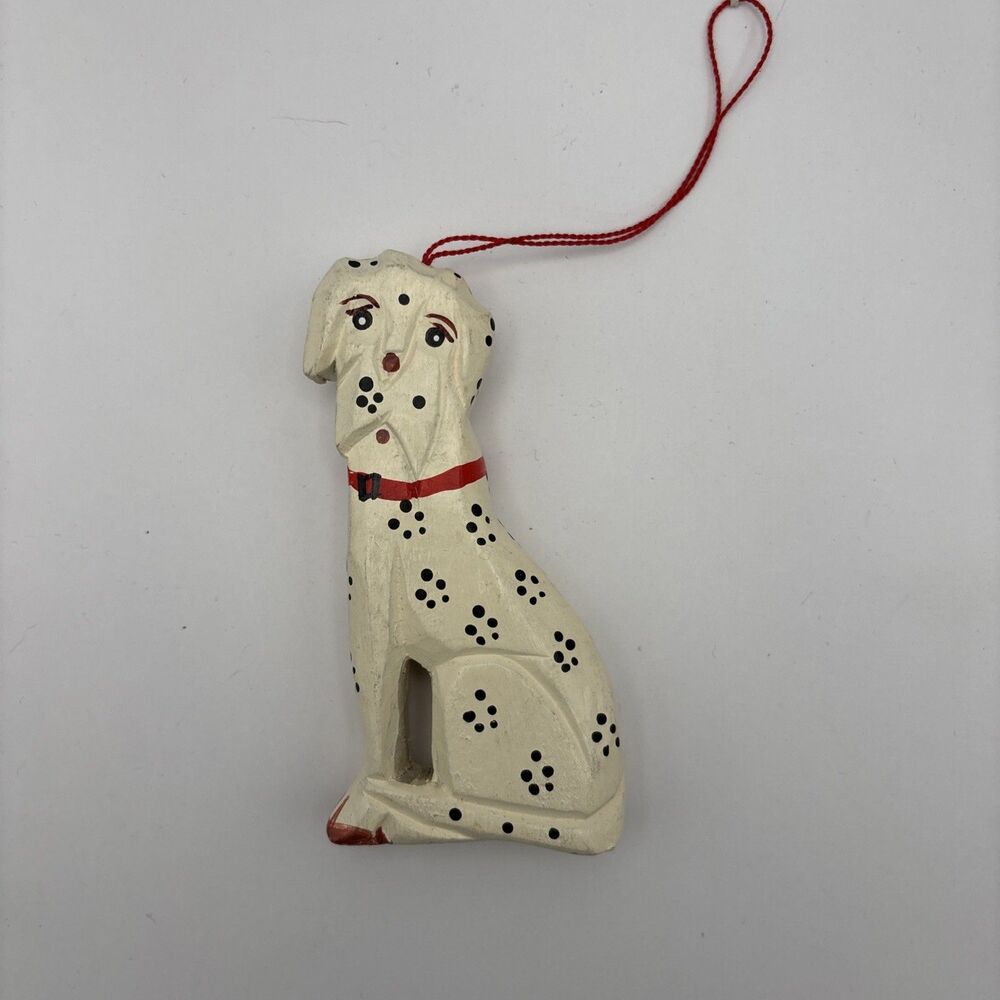 Wooden Dog Ornament Spotted Dalmatian Great Dane